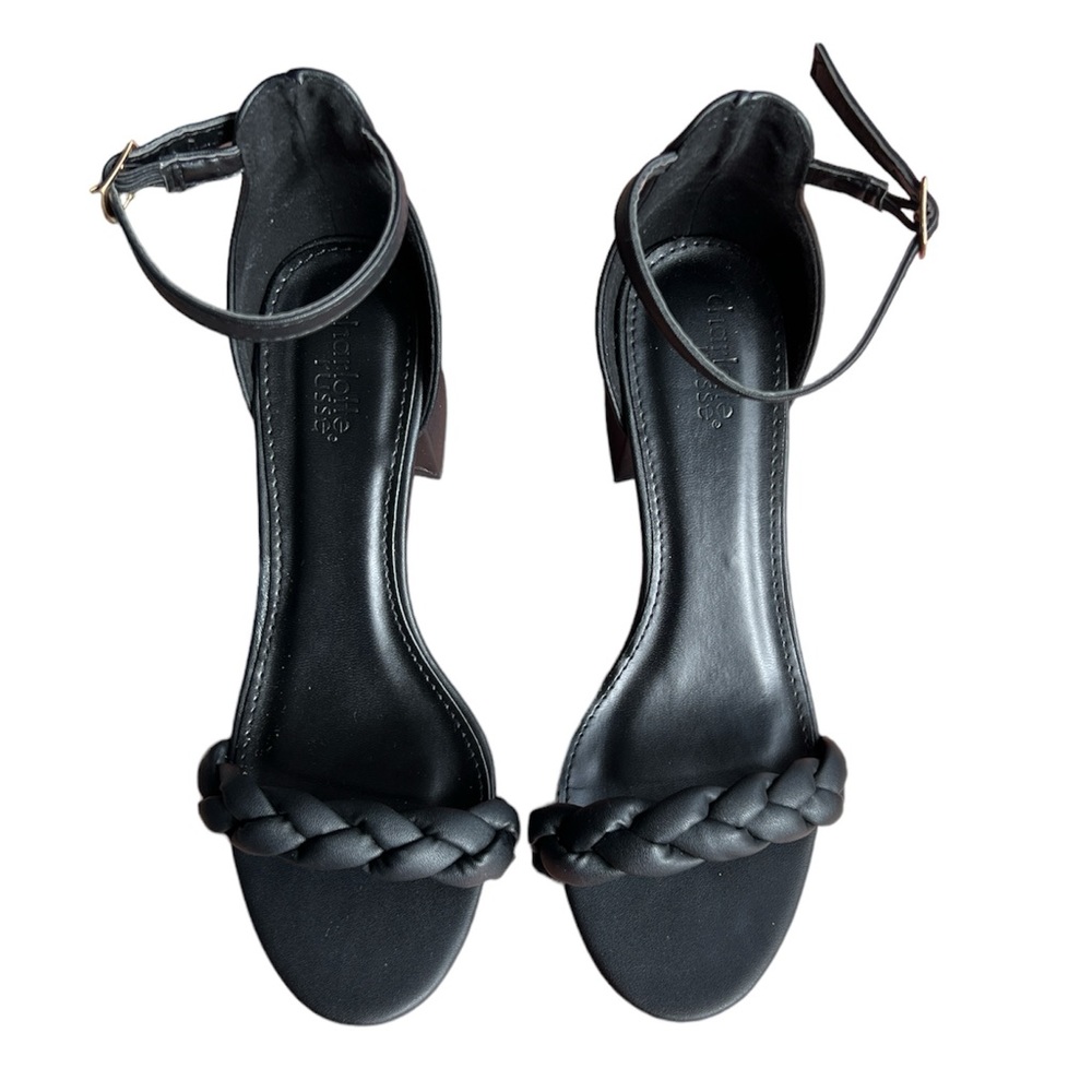 Charlotte‎ Russe Women's Black Chunky Heel Slingback Sandal Sz. 8 NWT